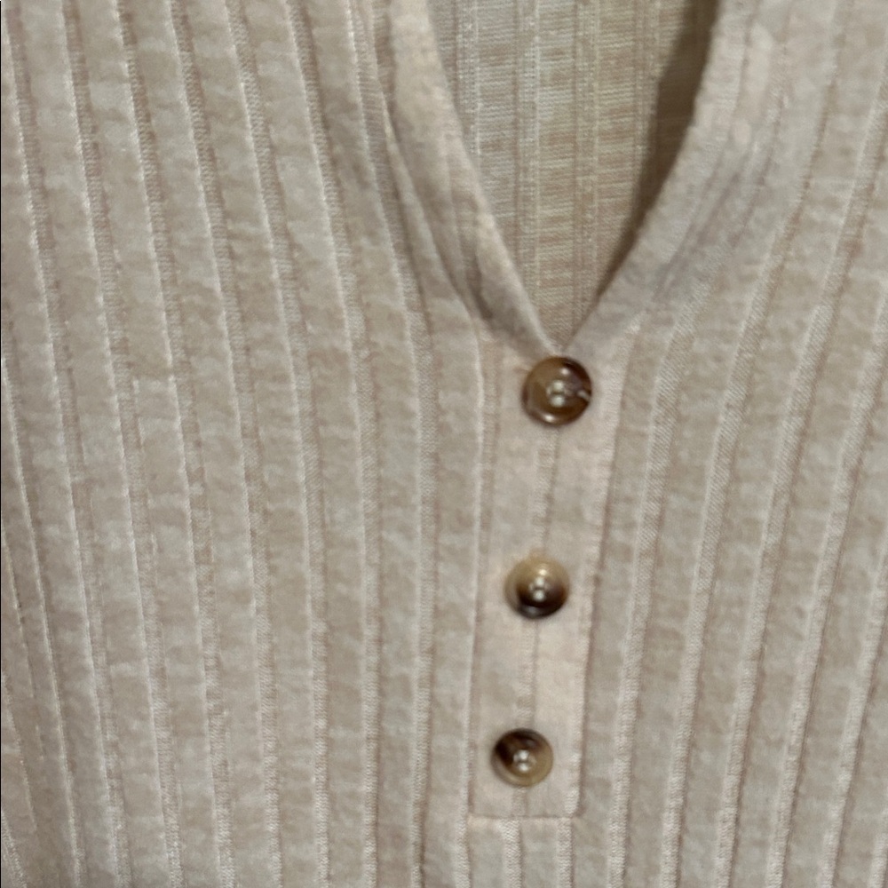 Beige Ribbed Sweater - Picture 3 of 5